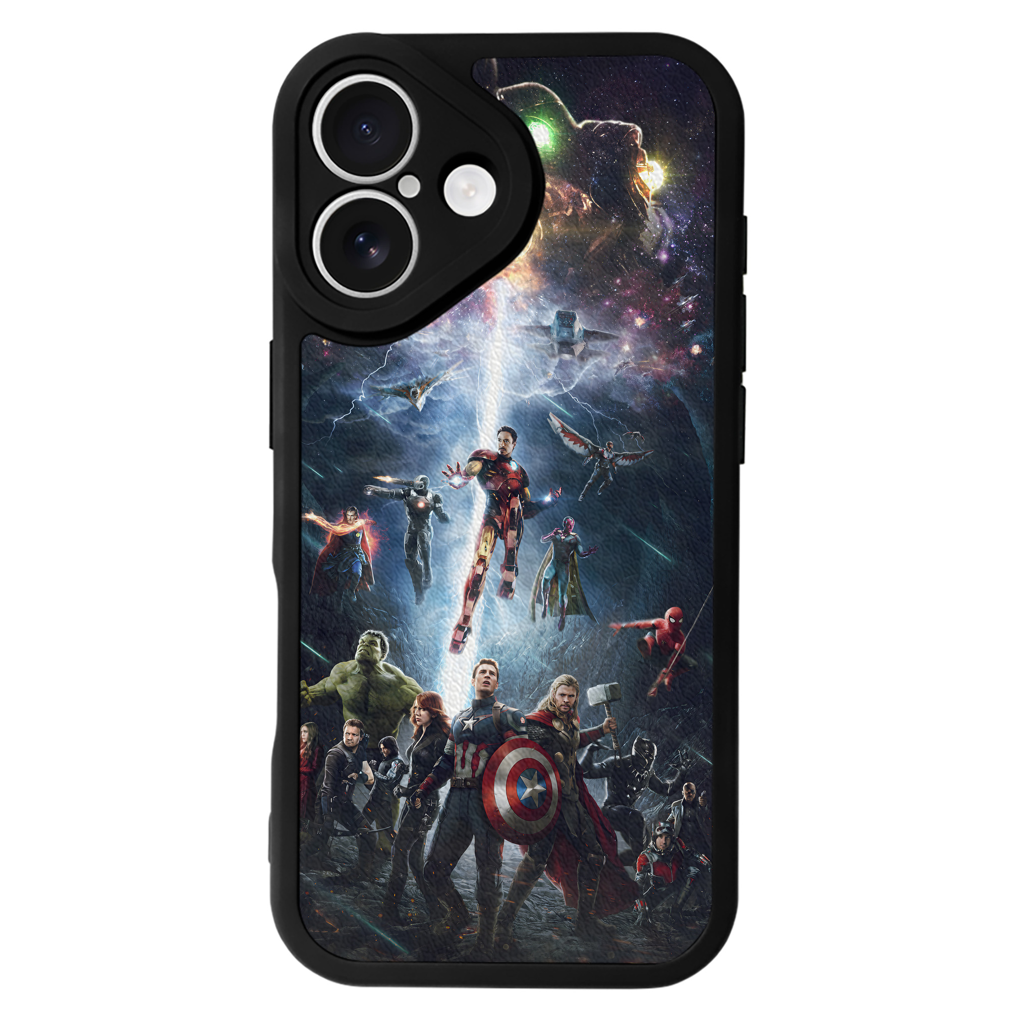 （画像用） アベンジャーズ The Avengers 【iPhone 16シリーズ対応】シリコンスマホケース（レザー調） 材質：シリコン
